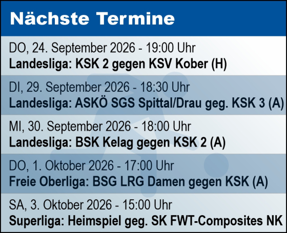 Die nächsten Termine