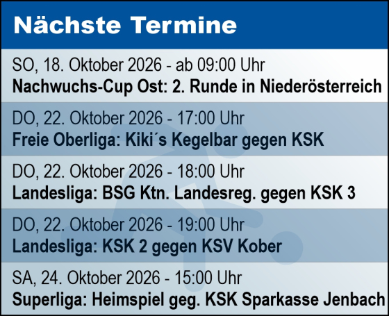 Die nächsten Termine
